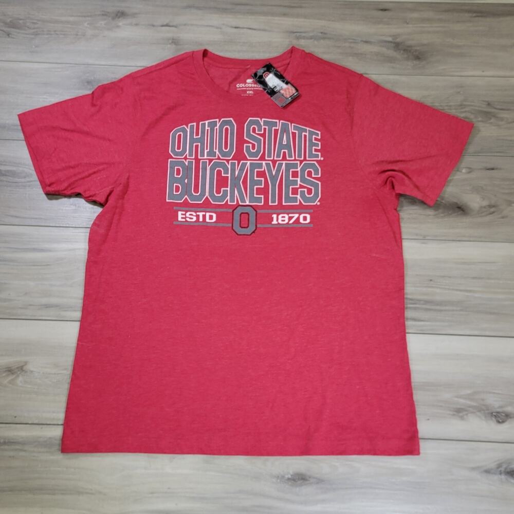 Ohio State Buckeyes T-Shirt Men's 2XL Red Colosseum Short Sleeve New